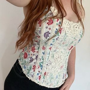 Free people floral corset top